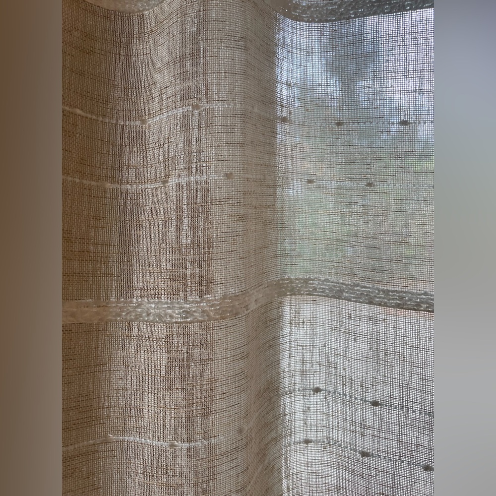 Set Two Linen Curtain Panels 38 x 84” Long